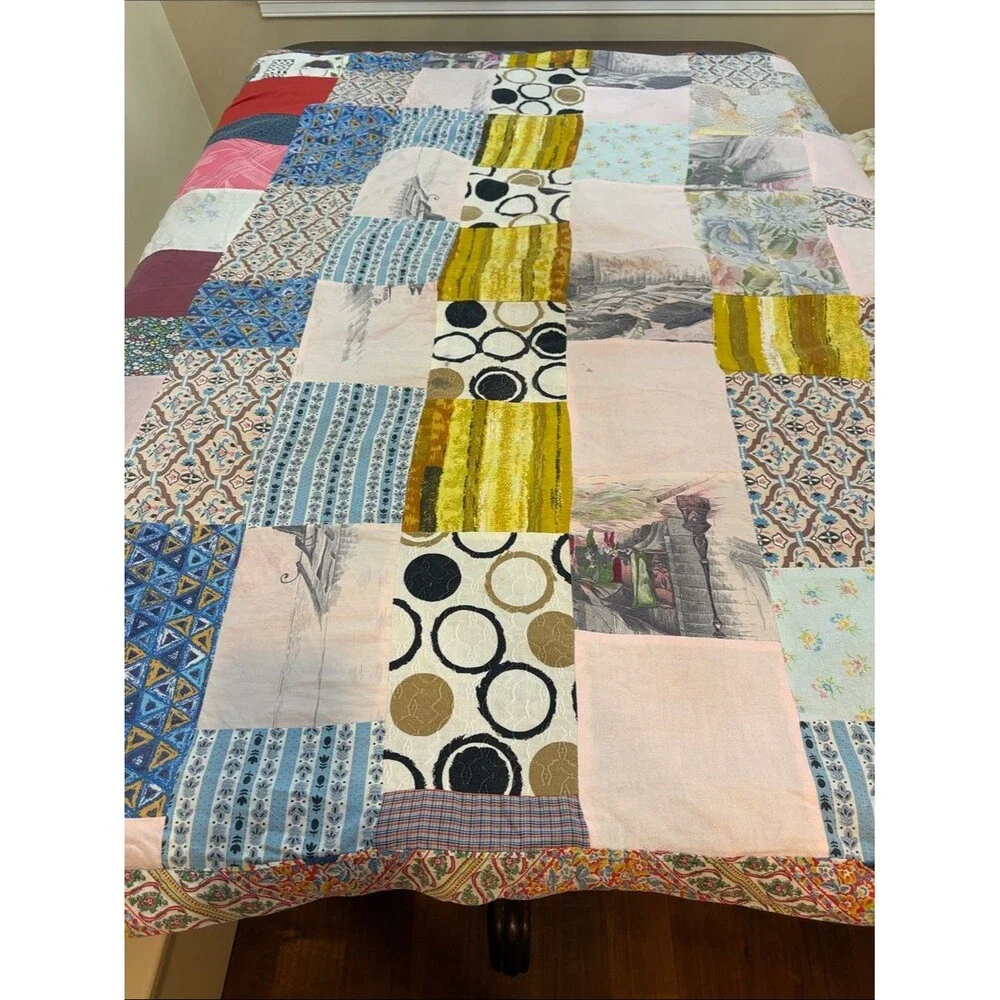 Handmade Vintage Patchwork Cotton Quilt